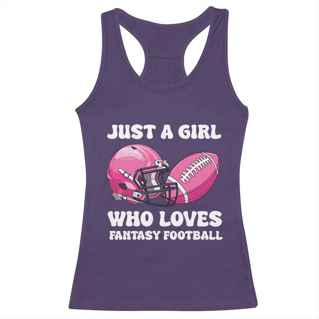 Funny Just A Girl Who Loves Fantasy Football Racerback Tank Top - Wonder Print Shop
