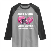 Funny Just A Girl Who Loves Fantasy Football Raglan Shirt - Wonder Print Shop