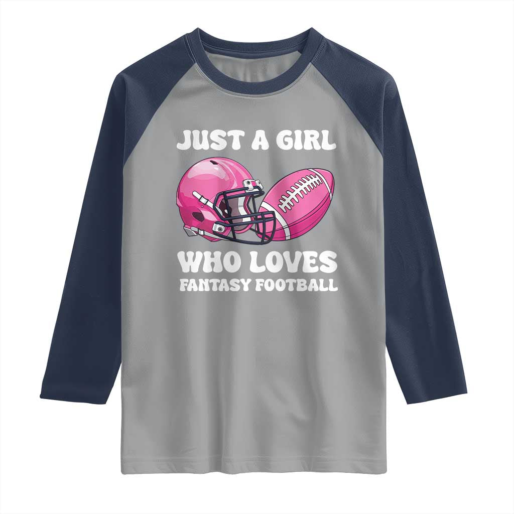 Funny Just A Girl Who Loves Fantasy Football Raglan Shirt - Wonder Print Shop