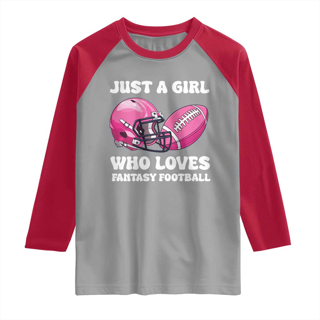 Funny Just A Girl Who Loves Fantasy Football Raglan Shirt - Wonder Print Shop