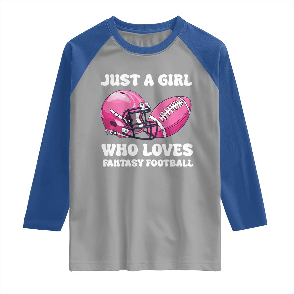 Funny Just A Girl Who Loves Fantasy Football Raglan Shirt - Wonder Print Shop