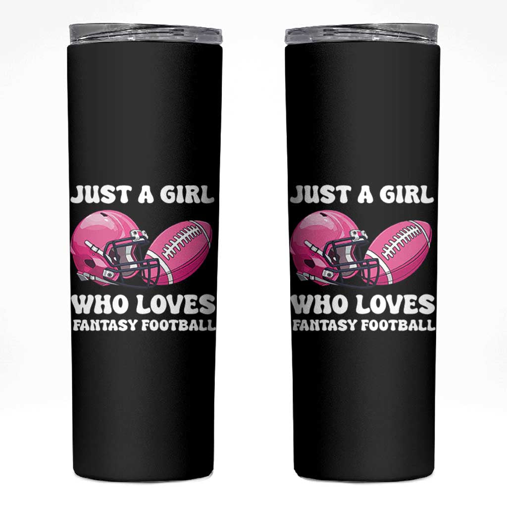 Funny Just A Girl Who Loves Fantasy Football Skinny Tumbler - Wonder Print Shop