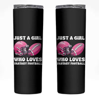 Funny Just A Girl Who Loves Fantasy Football Skinny Tumbler - Wonder Print Shop
