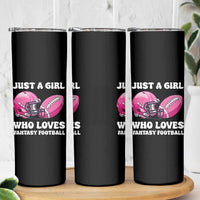 Funny Just A Girl Who Loves Fantasy Football Skinny Tumbler - Wonder Print Shop