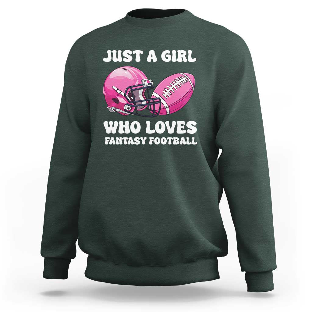 Funny Just A Girl Who Loves Fantasy Football Sweatshirt - Wonder Print Shop