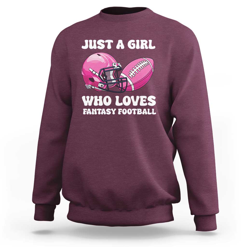 Funny Just A Girl Who Loves Fantasy Football Sweatshirt - Wonder Print Shop