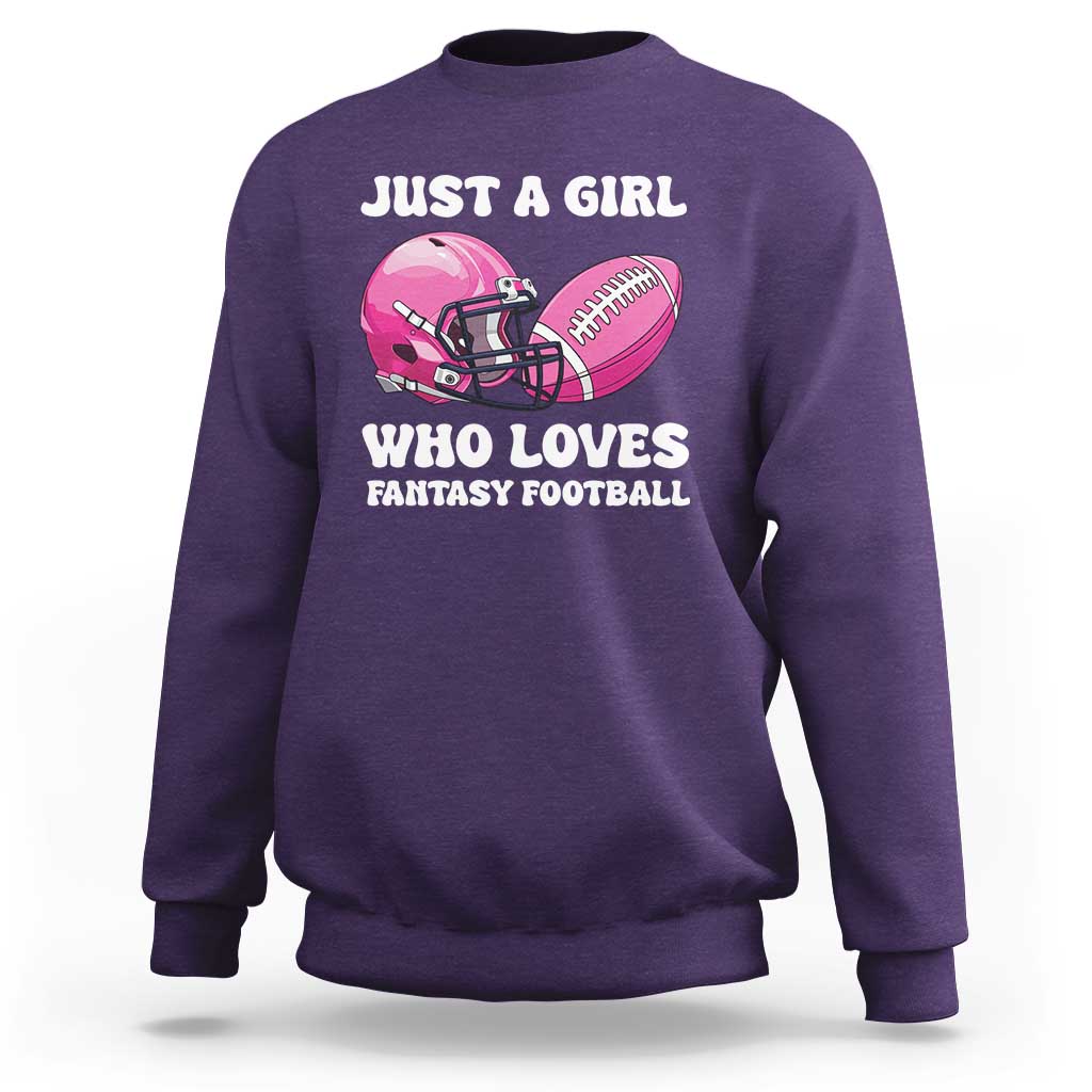 Funny Just A Girl Who Loves Fantasy Football Sweatshirt - Wonder Print Shop