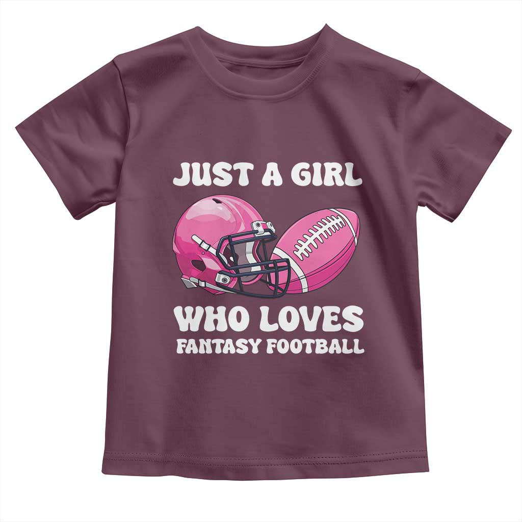 Funny Just A Girl Who Loves Fantasy Football Toddler T Shirt - Wonder Print Shop