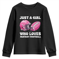 Funny Just A Girl Who Loves Fantasy Football Youth Sweatshirt - Wonder Print Shop