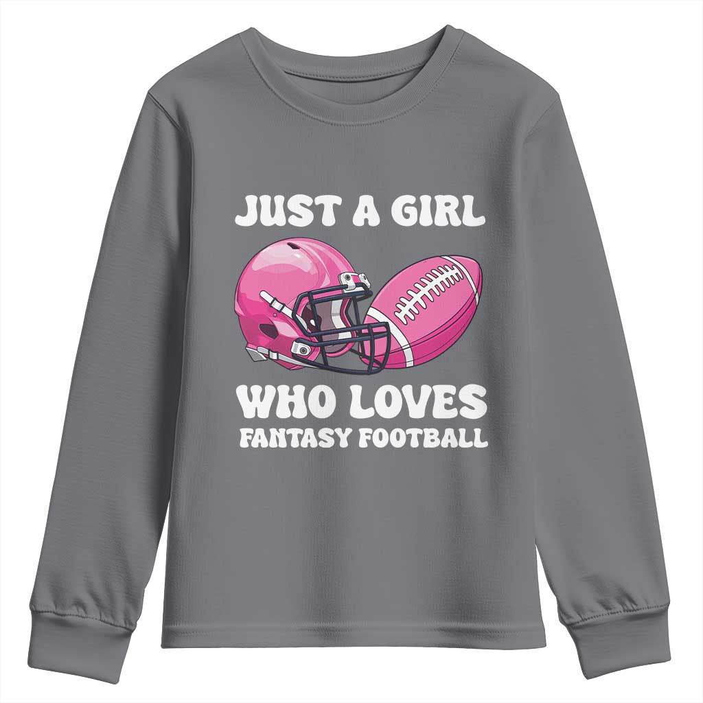 Funny Just A Girl Who Loves Fantasy Football Youth Sweatshirt - Wonder Print Shop