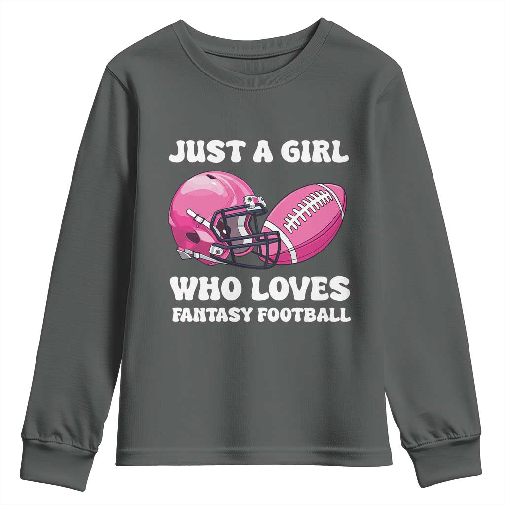 Funny Just A Girl Who Loves Fantasy Football Youth Sweatshirt - Wonder Print Shop