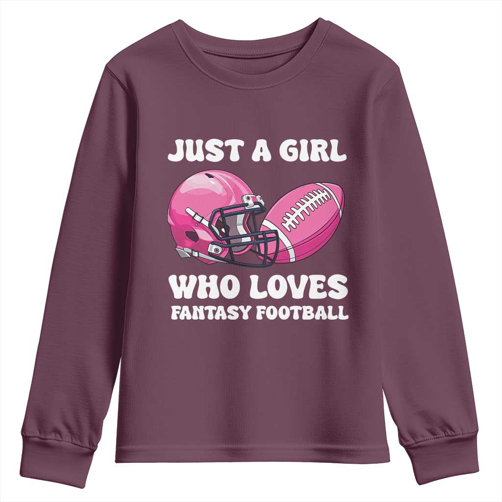 Funny Just A Girl Who Loves Fantasy Football Youth Sweatshirt - Wonder Print Shop