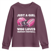 Funny Just A Girl Who Loves Fantasy Football Youth Sweatshirt - Wonder Print Shop