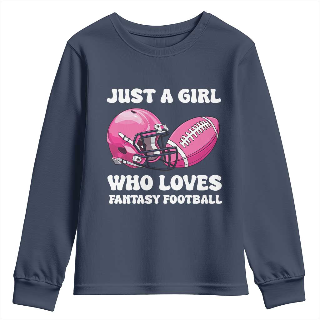 Funny Just A Girl Who Loves Fantasy Football Youth Sweatshirt - Wonder Print Shop