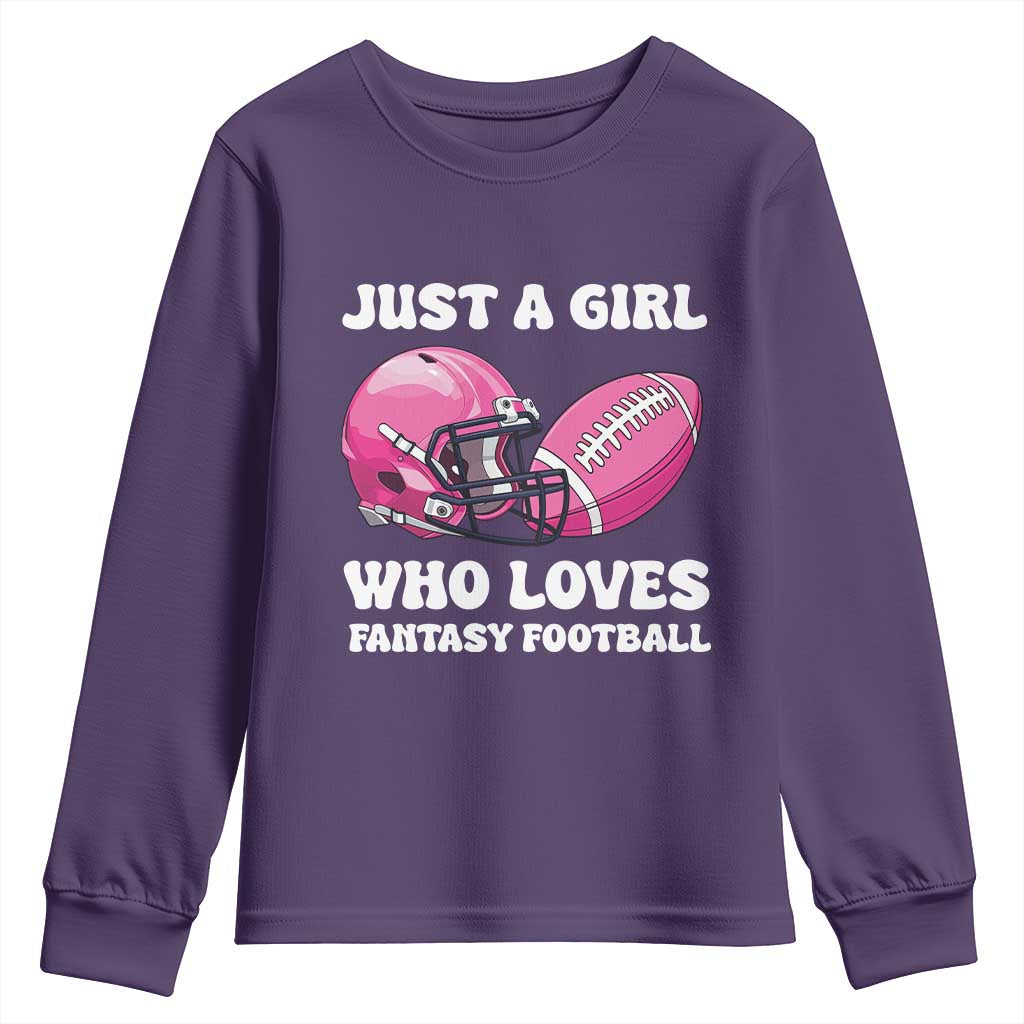 Funny Just A Girl Who Loves Fantasy Football Youth Sweatshirt - Wonder Print Shop