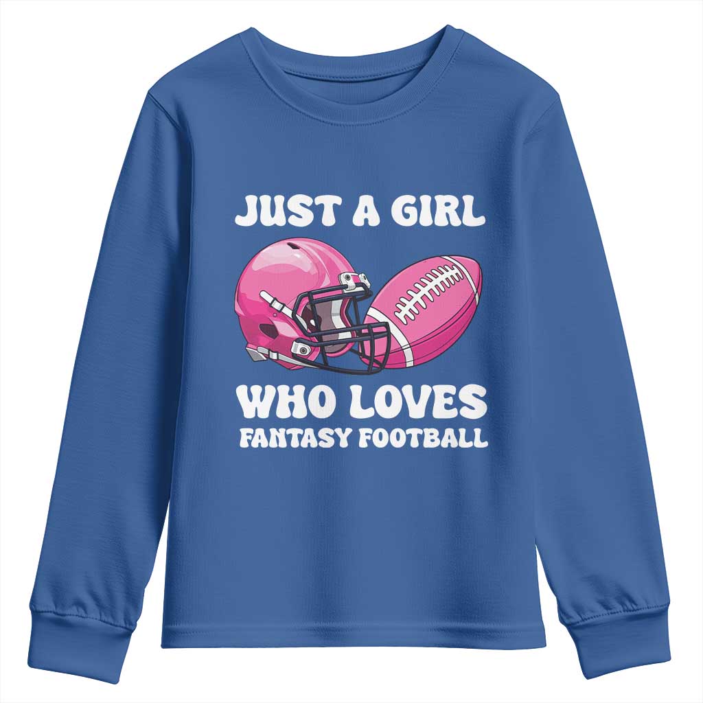 Funny Just A Girl Who Loves Fantasy Football Youth Sweatshirt - Wonder Print Shop
