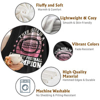 Funny This Girl Is A Fantasy Football Champion Throw Blanket Retro Champ Champion Draft - Wonder Print Shop