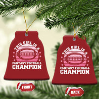 Funny This Girl Is A Fantasy Football Champion Christmas Ornament Retro Champ Champion Draft - Wonder Print Shop