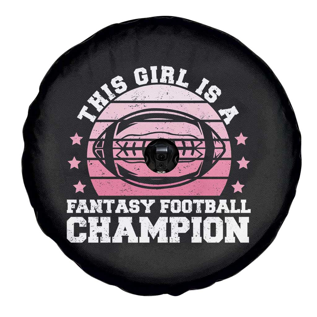 Funny This Girl Is A Fantasy Football Champion Spare Tire Cover Retro Champ Champion Draft - Wonder Print Shop