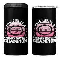 Funny This Girl Is A Fantasy Football Champion 4 in 1 Can Cooler Tumbler Retro Champ Champion Draft - Wonder Print Shop