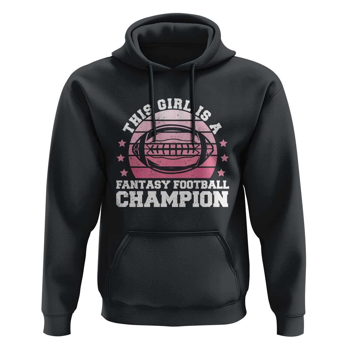 Funny This Girl Is A Fantasy Football Champion Hoodie Retro Champ Champion Draft - Wonder Print Shop
