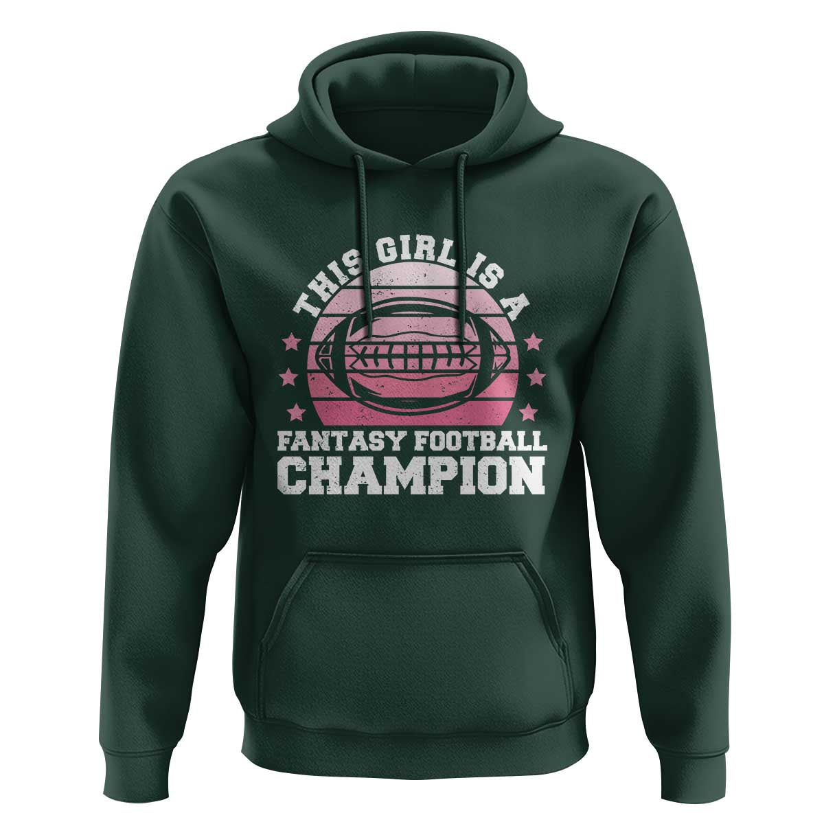 Funny This Girl Is A Fantasy Football Champion Hoodie Retro Champ Champion Draft - Wonder Print Shop