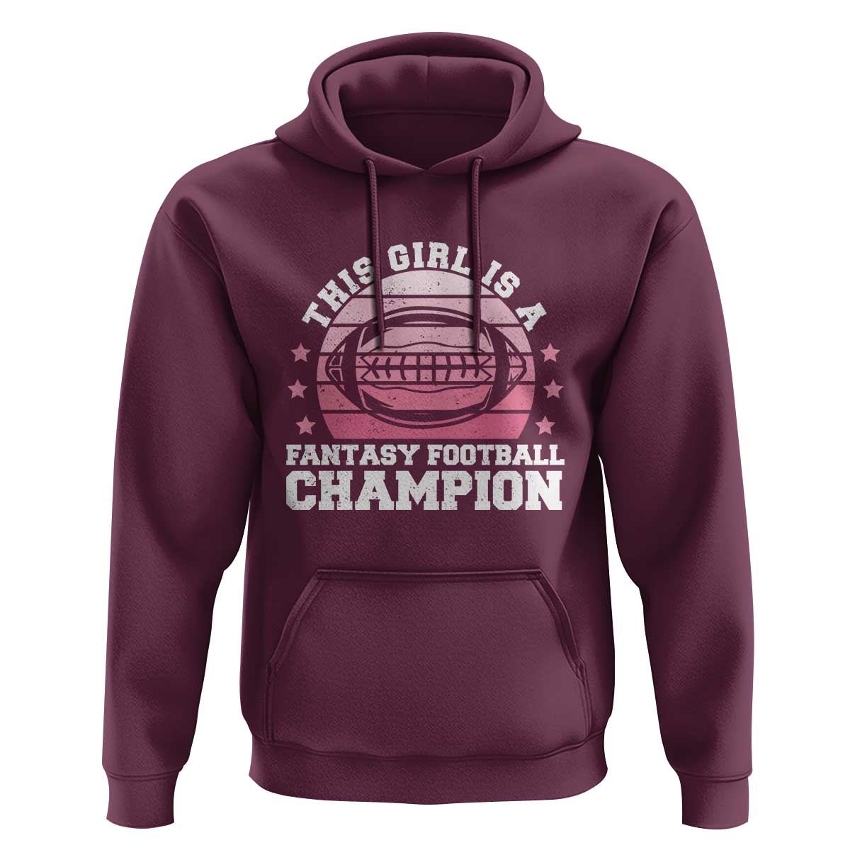 Funny This Girl Is A Fantasy Football Champion Hoodie Retro Champ Champion Draft - Wonder Print Shop