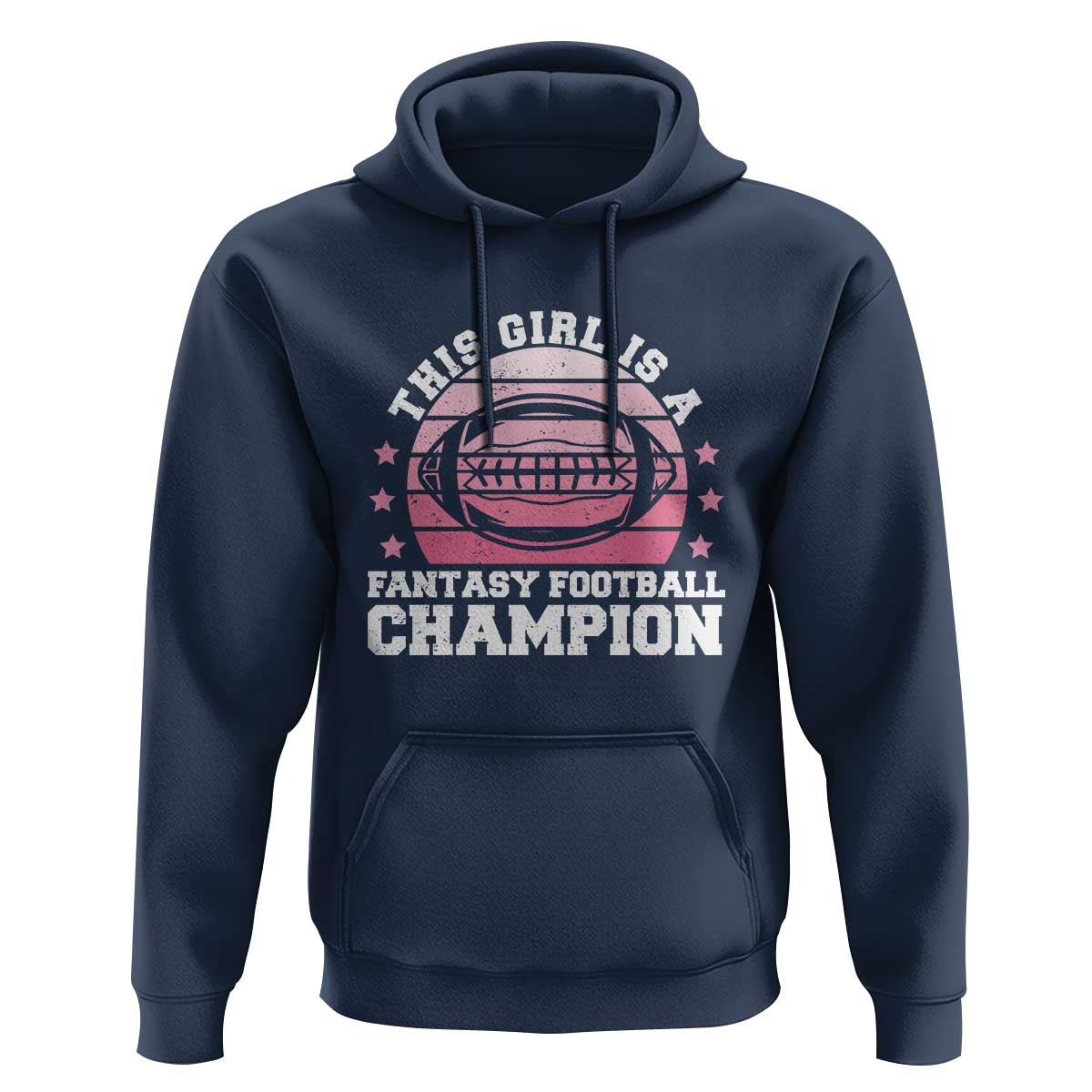 Funny This Girl Is A Fantasy Football Champion Hoodie Retro Champ Champion Draft - Wonder Print Shop
