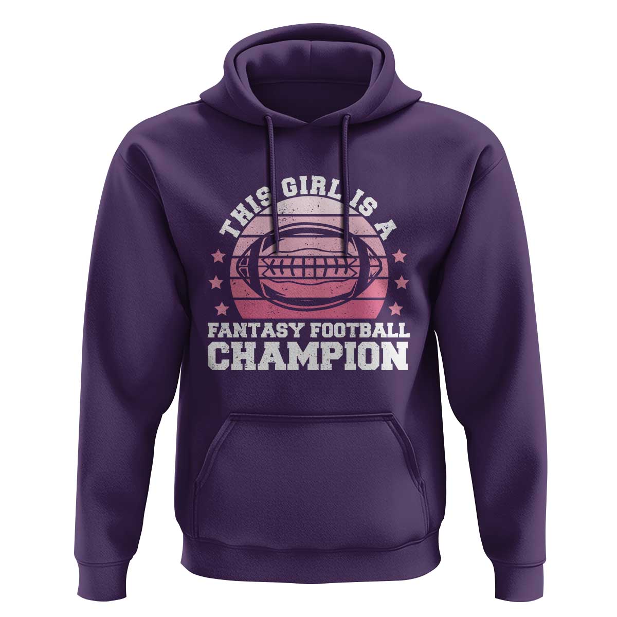 Funny This Girl Is A Fantasy Football Champion Hoodie Retro Champ Champion Draft - Wonder Print Shop