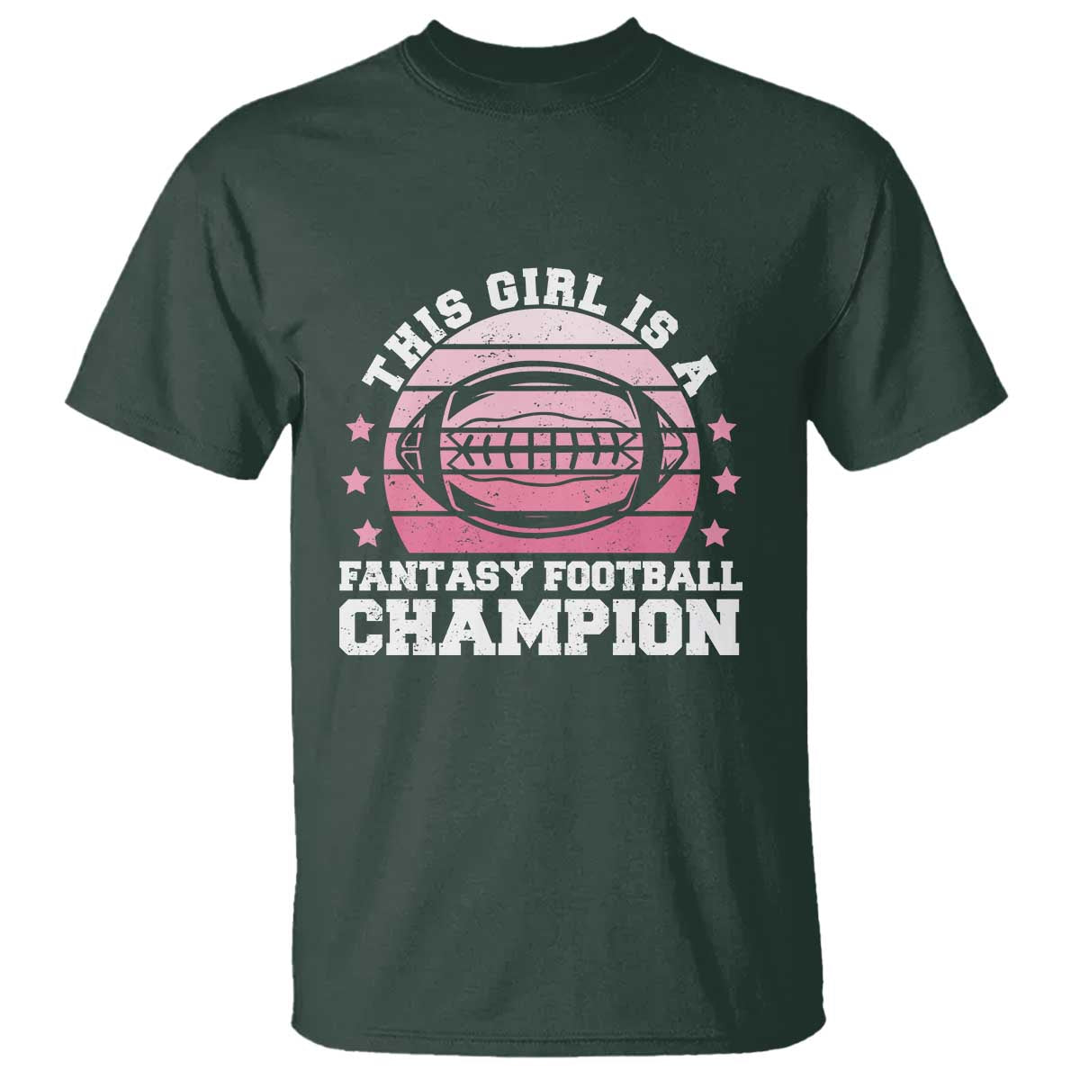 Funny This Girl Is A Fantasy Football Champion T Shirt Retro Champ Champion Draft - Wonder Print Shop