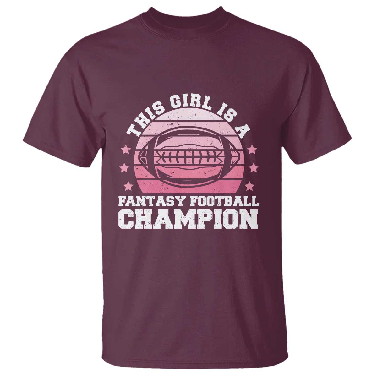 Funny This Girl Is A Fantasy Football Champion T Shirt Retro Champ Champion Draft - Wonder Print Shop