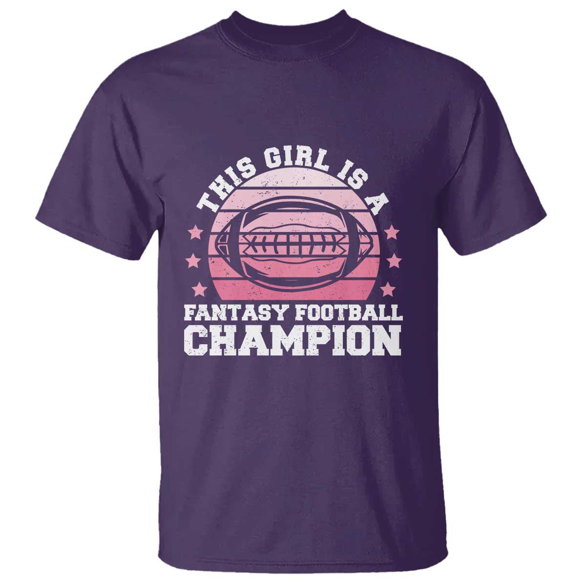 Funny This Girl Is A Fantasy Football Champion T Shirt Retro Champ Champion Draft - Wonder Print Shop