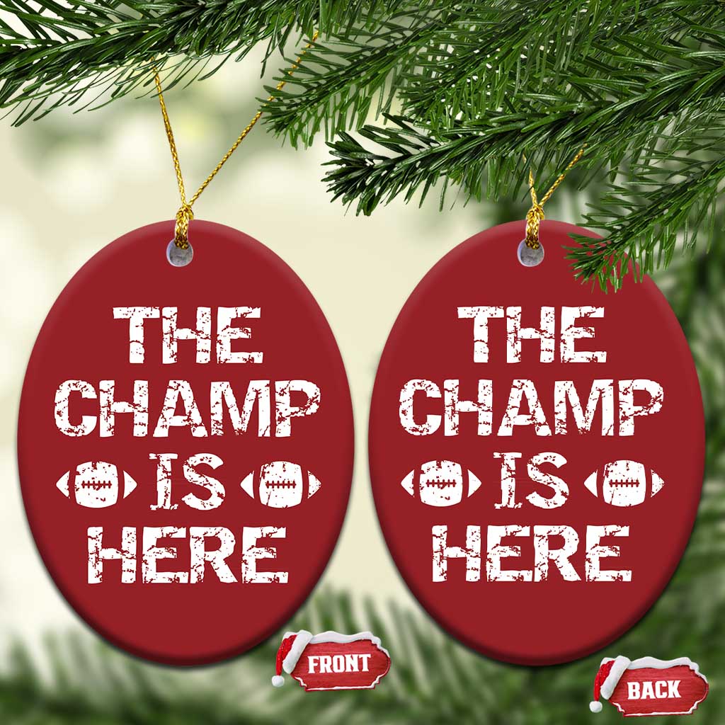 Funny Fantasy Football Champion Christmas Ornament Champ Draft Party Commish FFL - Wonder Print Shop