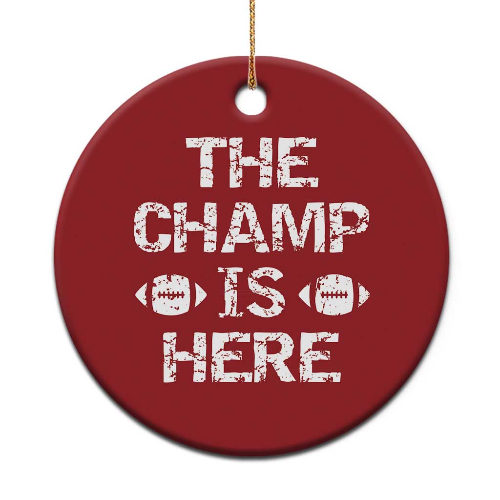 Funny Fantasy Football Champion Christmas Ornament Champ Draft Party Commish FFL - Wonder Print Shop