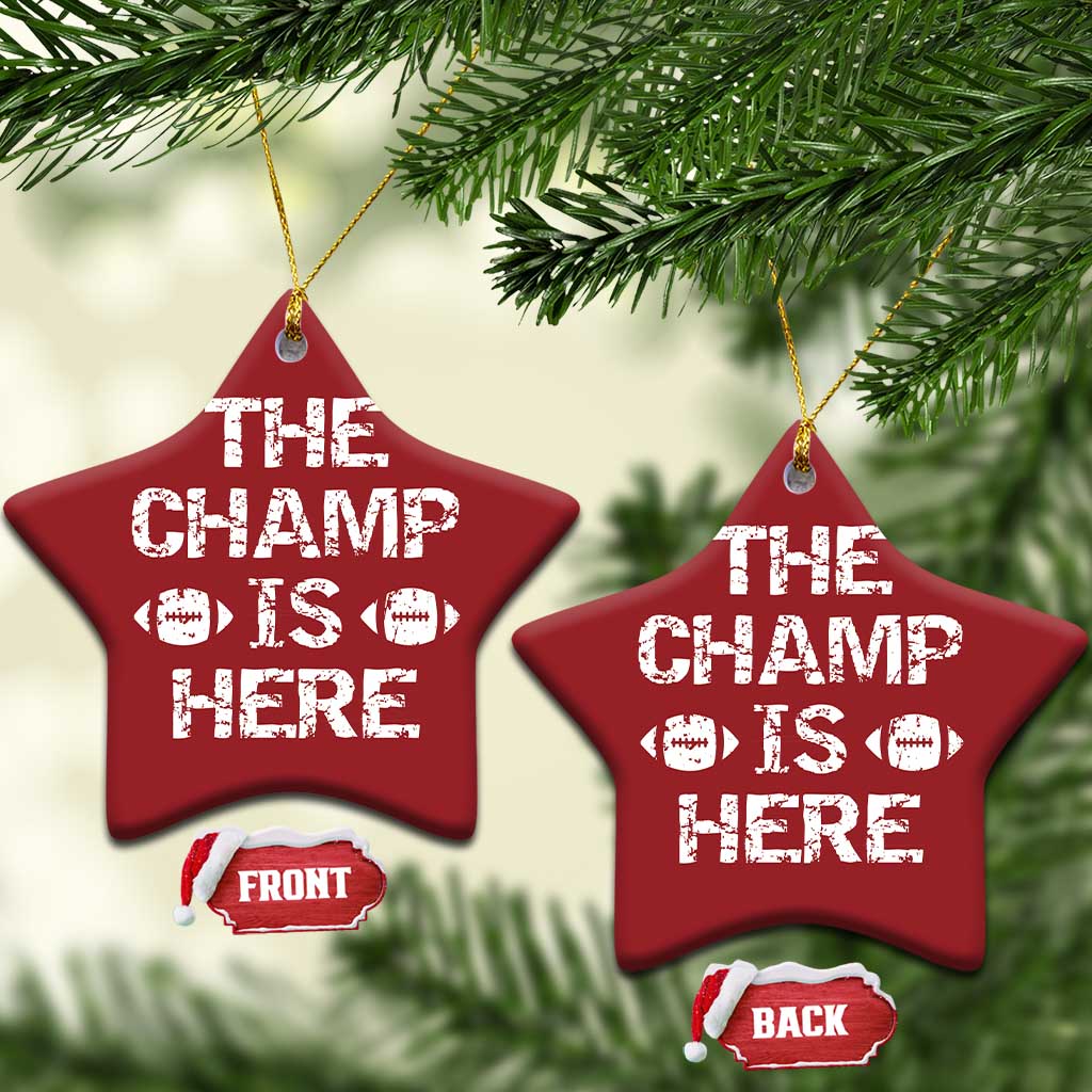 Funny Fantasy Football Champion Christmas Ornament Champ Draft Party Commish FFL - Wonder Print Shop