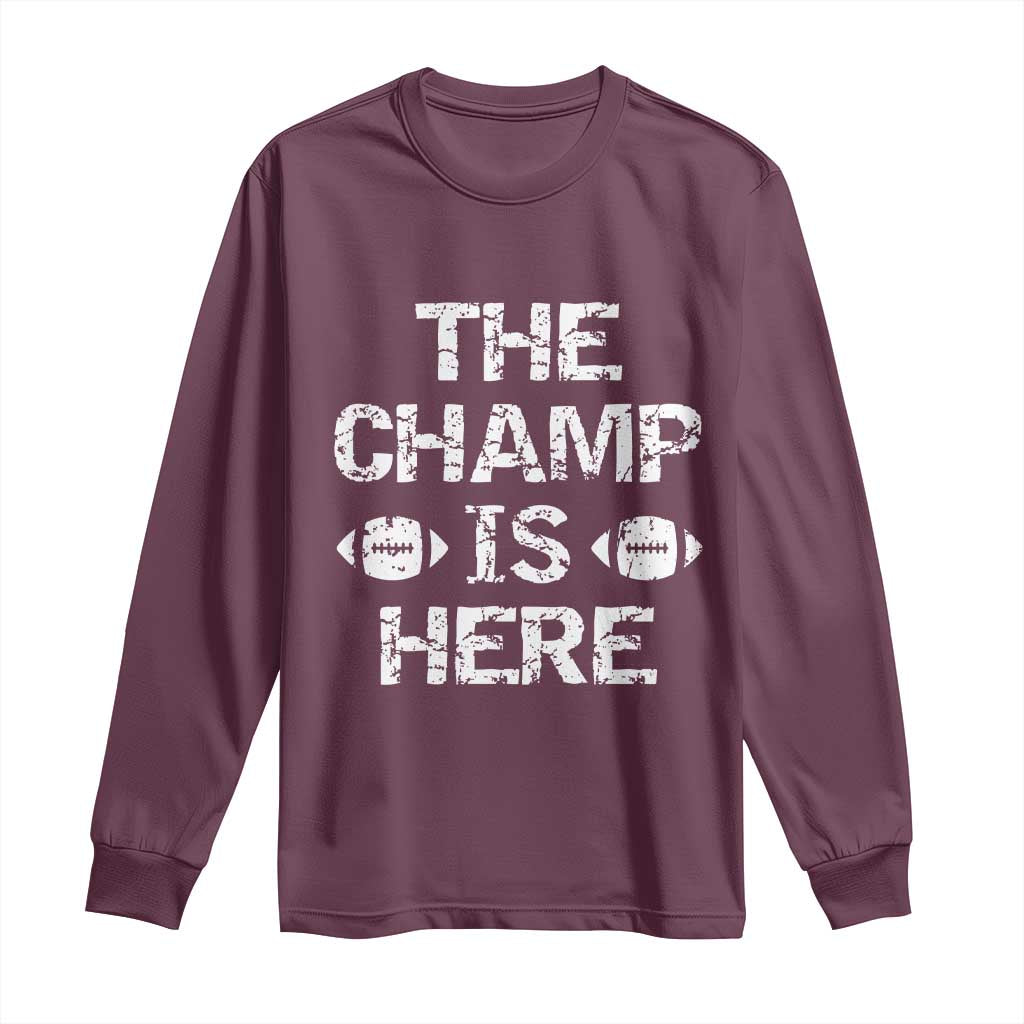 Funny Fantasy Football Champion Long Sleeve Shirt Champ Draft Party Commish FFL - Wonder Print Shop