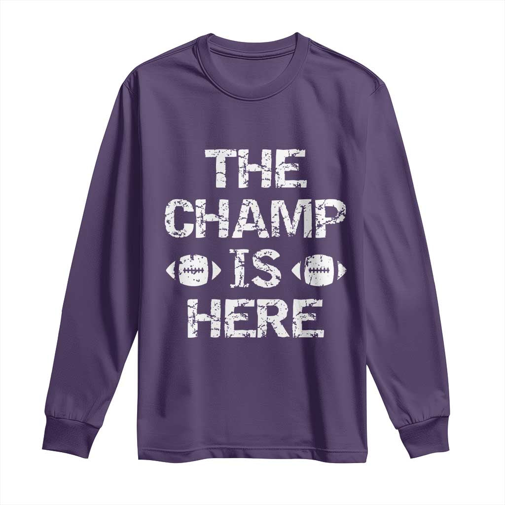 Funny Fantasy Football Champion Long Sleeve Shirt Champ Draft Party Commish FFL - Wonder Print Shop