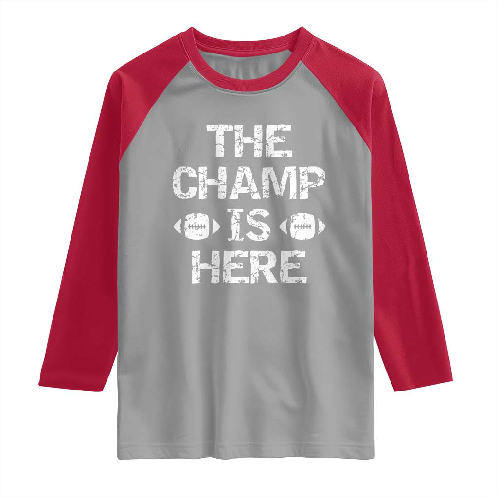 Funny Fantasy Football Champion Raglan Shirt Champ Draft Party Commish FFL - Wonder Print Shop