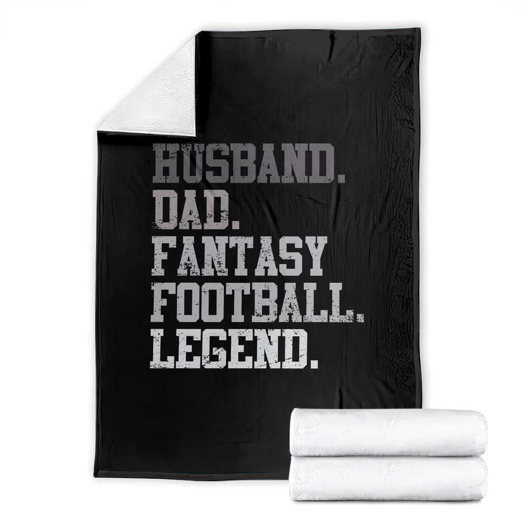 Husband Dad Fantasy Football Legend Throw Blanket Retro Fathers Day - Wonder Print Shop