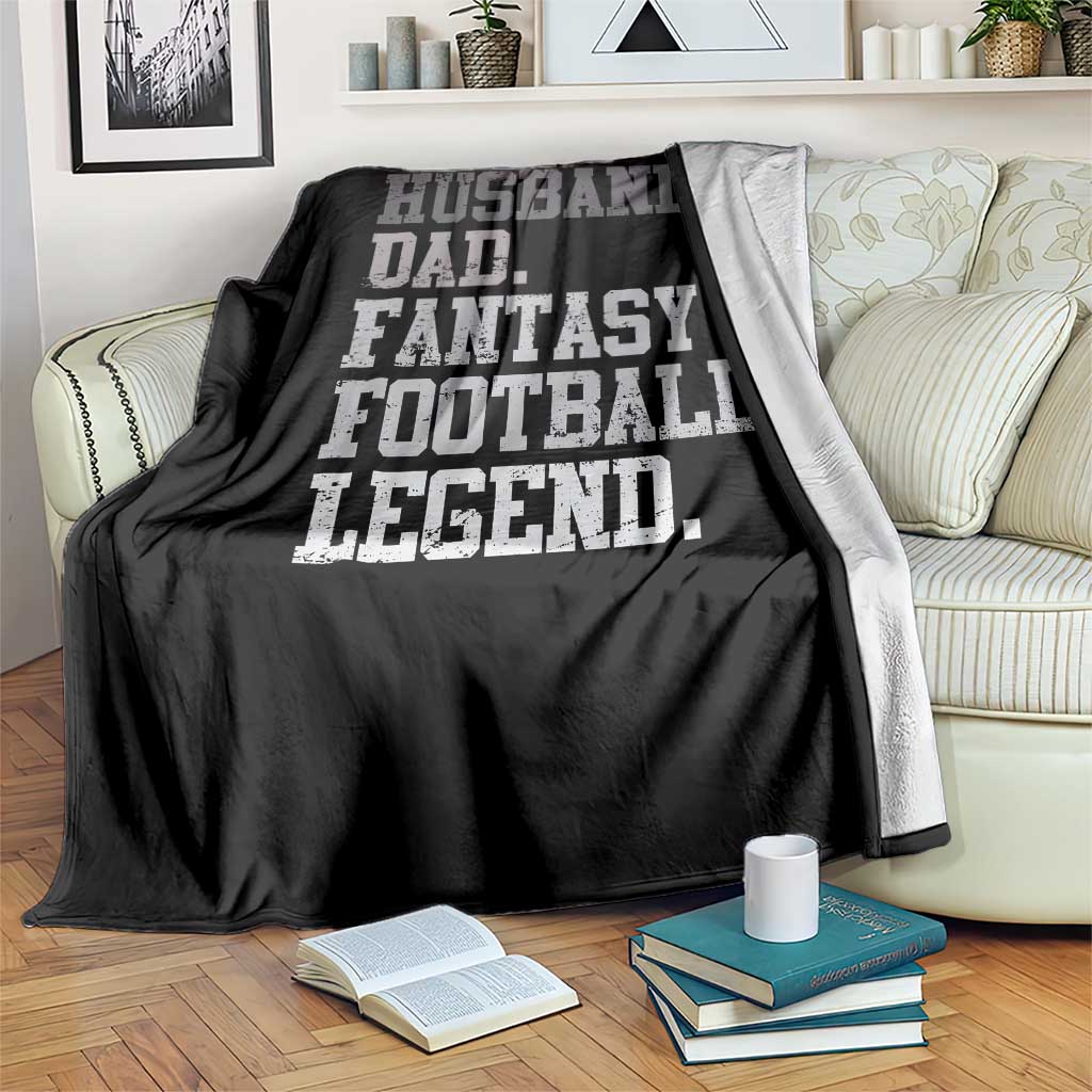 Husband Dad Fantasy Football Legend Throw Blanket Retro Fathers Day - Wonder Print Shop