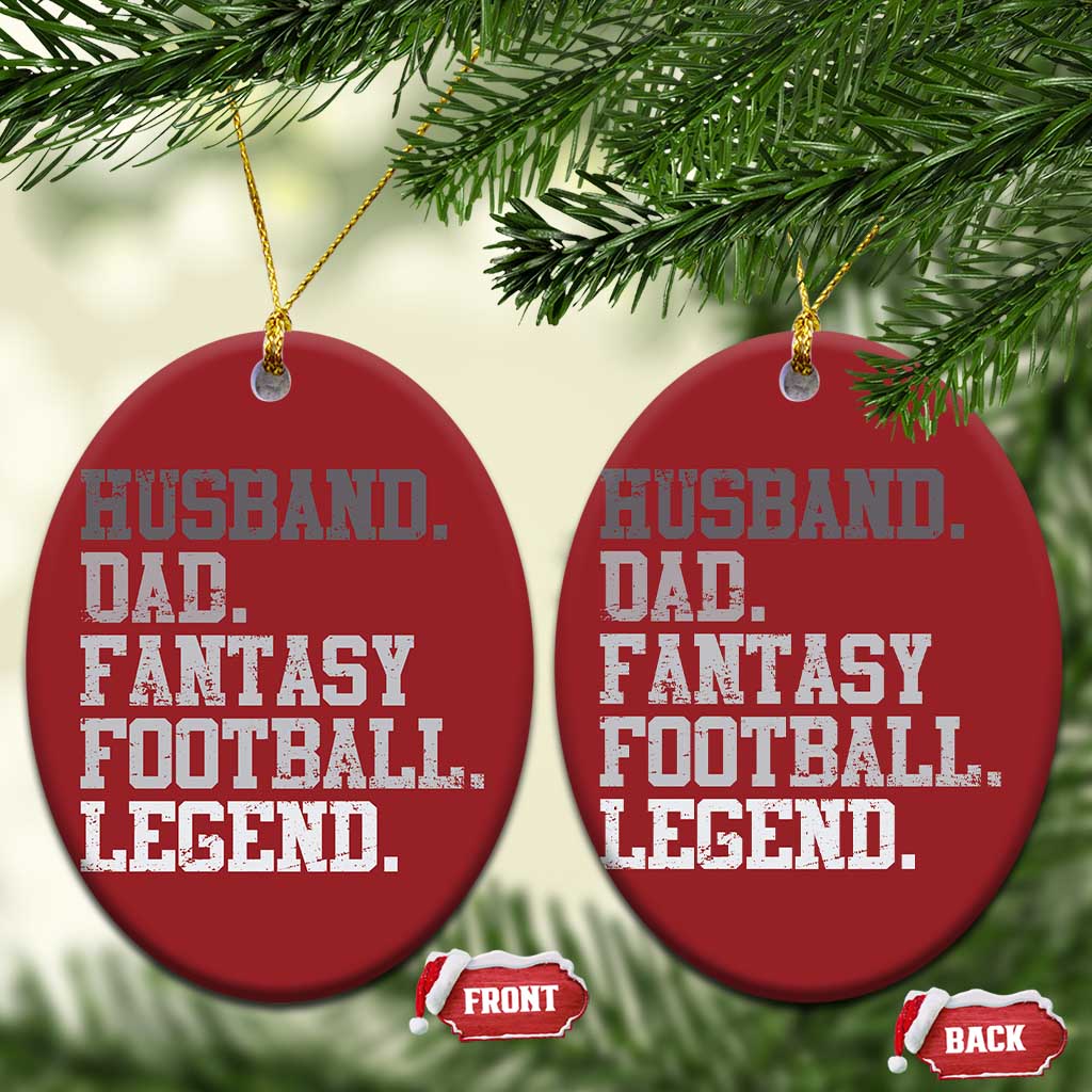 Husband Dad Fantasy Football Legend Christmas Ornament Retro Fathers Day - Wonder Print Shop