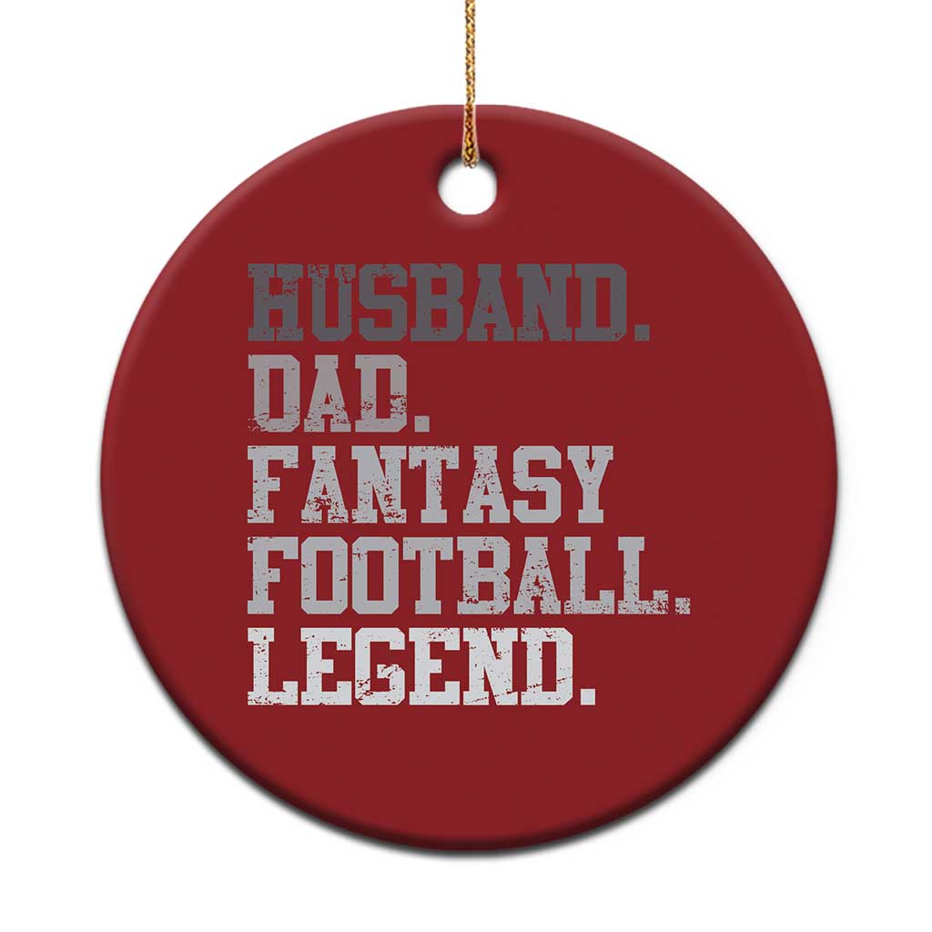 Husband Dad Fantasy Football Legend Christmas Ornament Retro Fathers Day - Wonder Print Shop