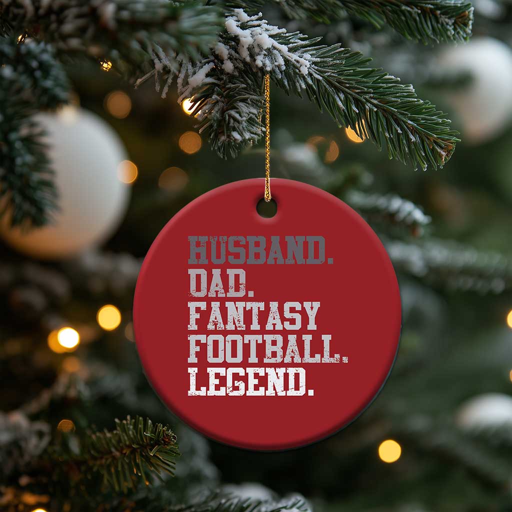 Husband Dad Fantasy Football Legend Christmas Ornament Retro Fathers Day - Wonder Print Shop