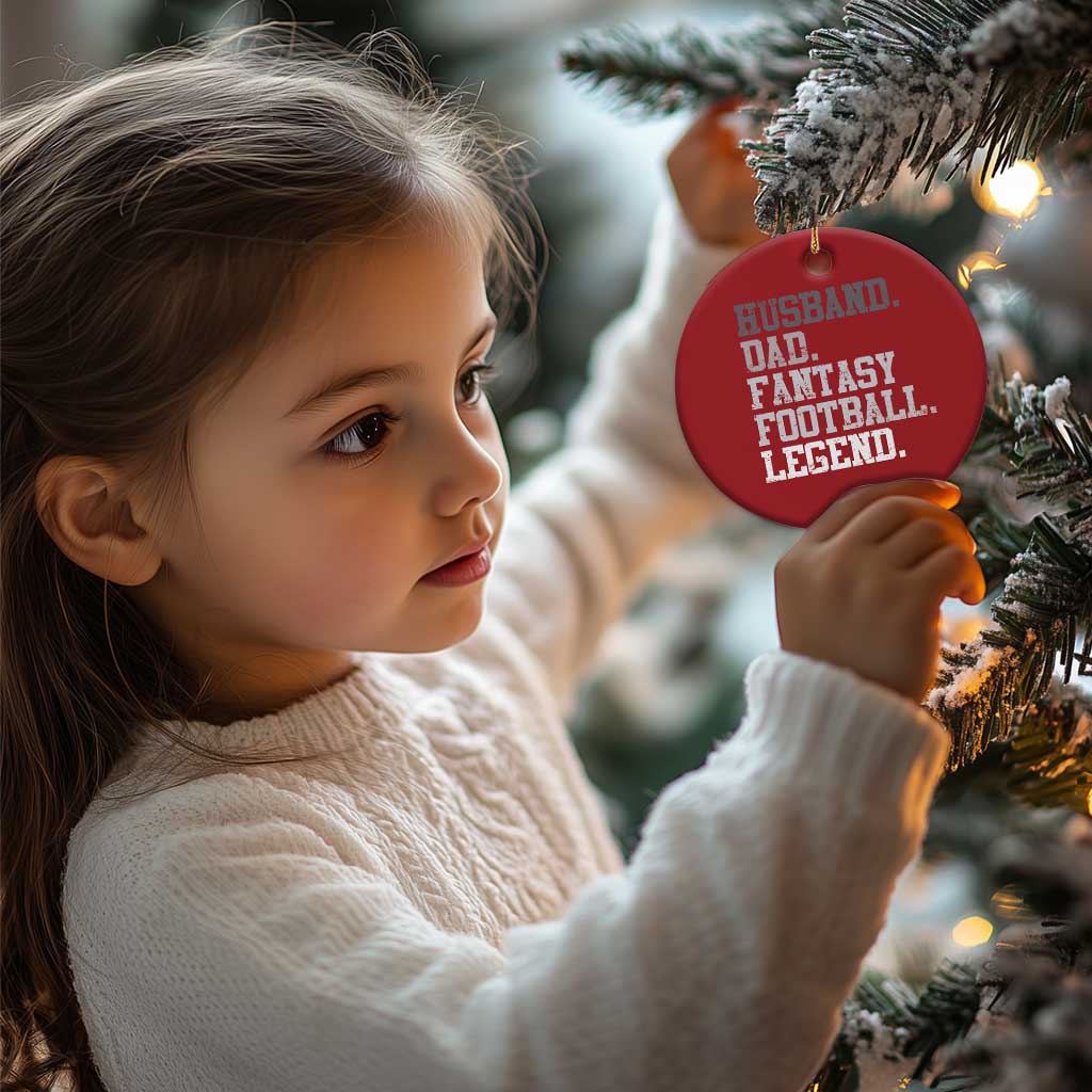 Husband Dad Fantasy Football Legend Christmas Ornament Retro Fathers Day - Wonder Print Shop