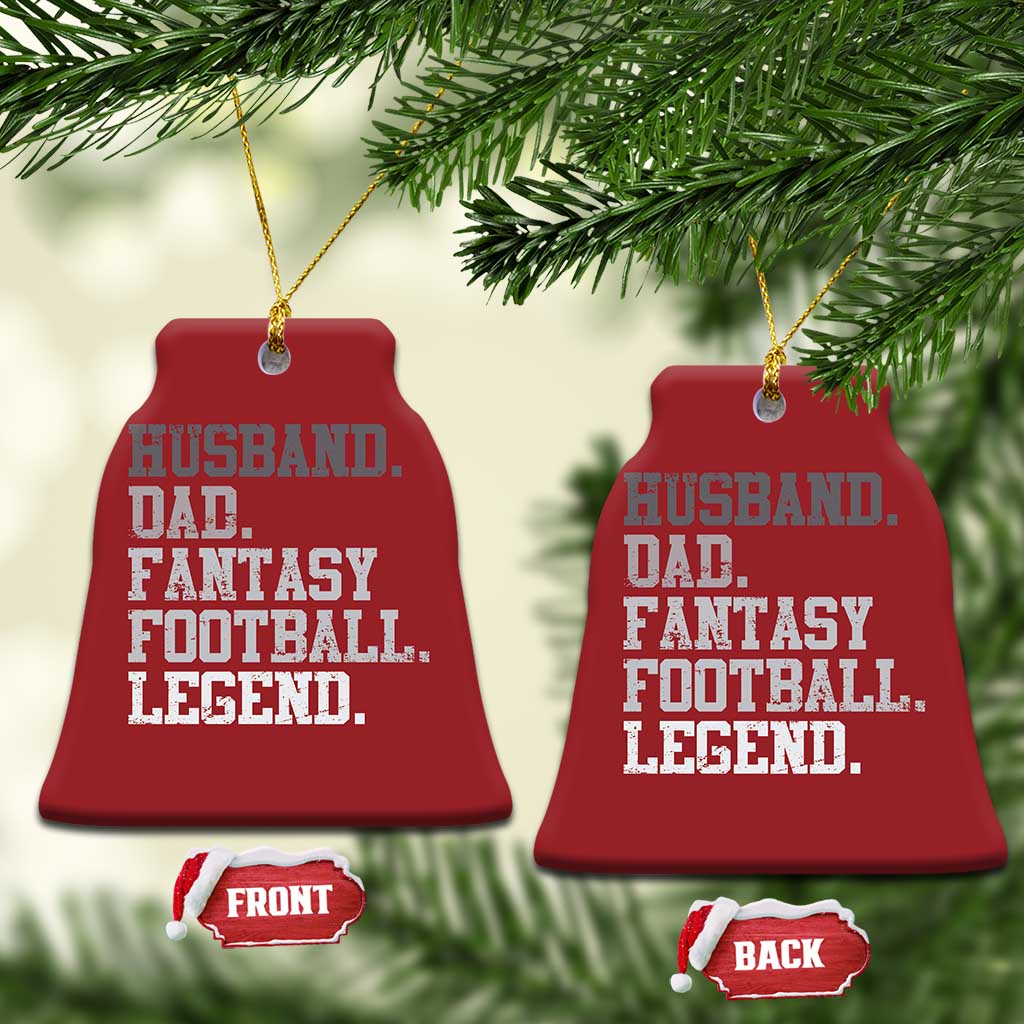 Husband Dad Fantasy Football Legend Christmas Ornament Retro Fathers Day - Wonder Print Shop