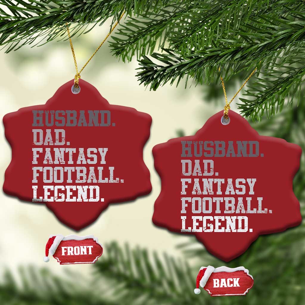 Husband Dad Fantasy Football Legend Christmas Ornament Retro Fathers Day - Wonder Print Shop