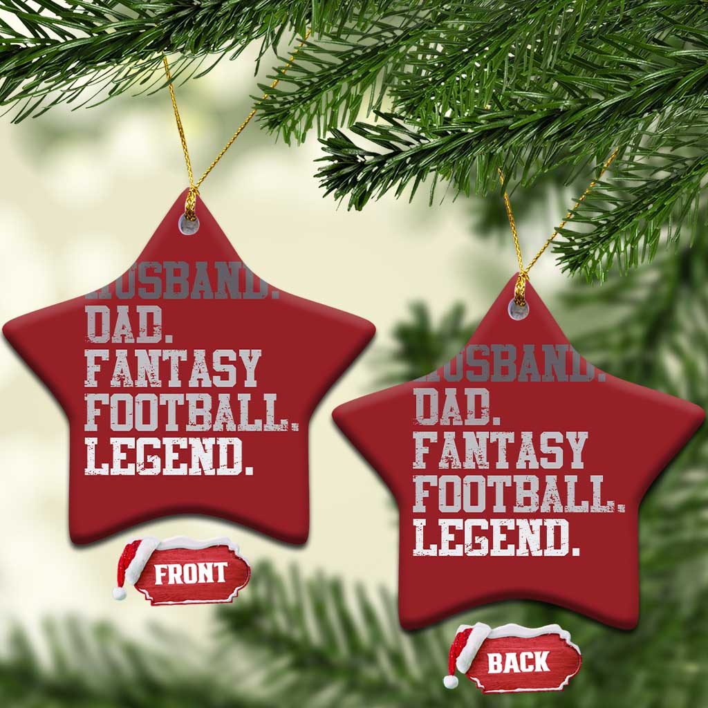 Husband Dad Fantasy Football Legend Christmas Ornament Retro Fathers Day - Wonder Print Shop