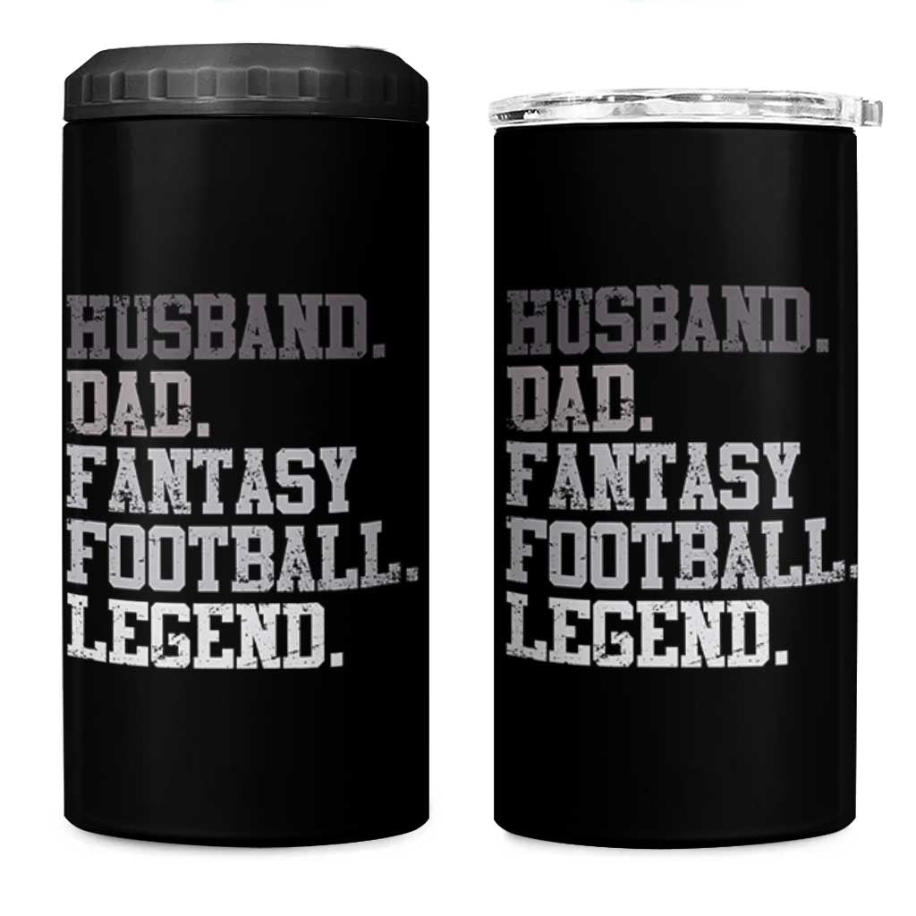 Husband Dad Fantasy Football Legend 4 in 1 Can Cooler Tumbler Retro Fathers Day - Wonder Print Shop