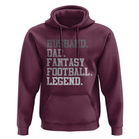 Husband Dad Fantasy Football Legend Hoodie Retro Fathers Day - Wonder Print Shop