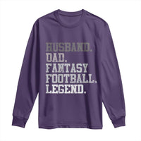 Husband Dad Fantasy Football Legend Long Sleeve Shirt Retro Fathers Day - Wonder Print Shop